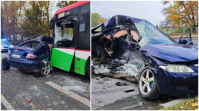 Osobówka zderzyła się z miejskim autobusem w Lublinie