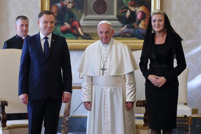 Andrzej i Agata Duda na audiencji u papieża Franciszka