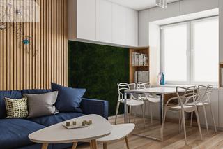 Małe mieszkanie w bloku: nowoczesne wnętrze w drewnie