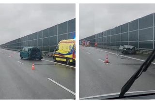 Wypadek na autostradzie A4. Są utrudnienia! Bus zderzył się z osobówką