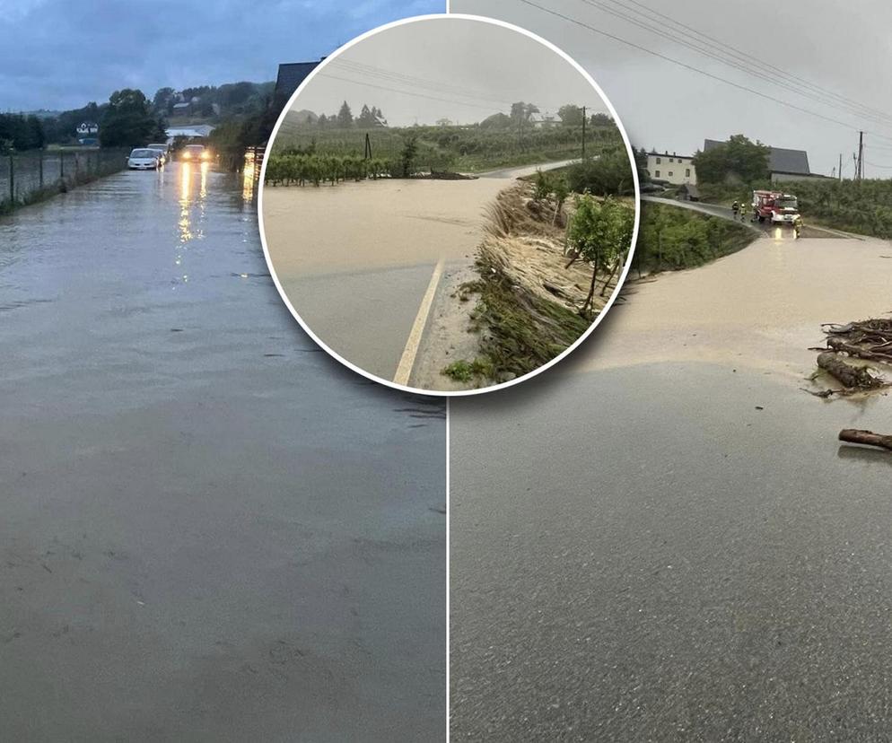 Intensywne deszcze nad Małopolską. Zalane ulice i masa podtopień. Strażacy wyjeżdżali co chwilę [ZDJĘCIA]. 