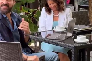 Przyjaciółki 24. sezon na planie. Dorotka (Agnieszka Sienkiewicz-Gauer), Borys (Piotr Stramowski)