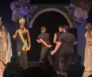 Awantura na wyborach Miss Transwestytów! Mąż wicemiss wtargnął na scenę i zniszczył koronę