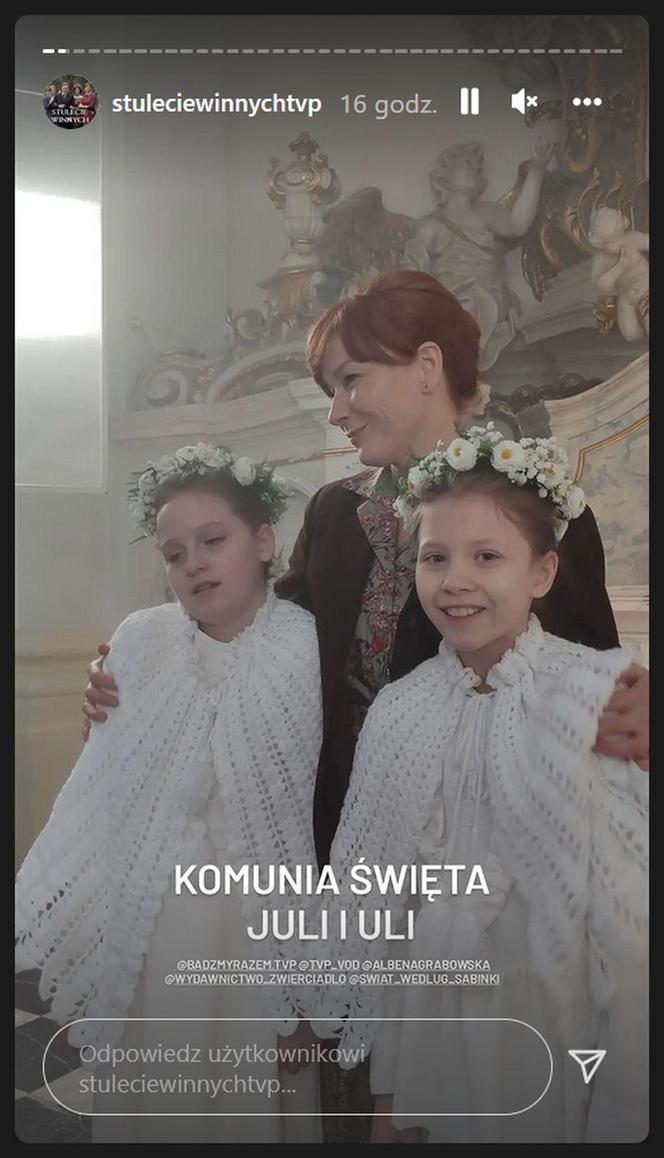 Stulecie Winnych 4 sezon na planie. Mania (Magdalena Walach), Julia (Nadia Głazińska), Ula (Sabina Bendarz)