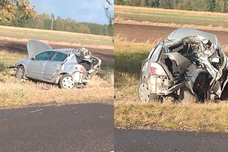 Śmiertelny wypadek pod Białą Podlaską. Opel wbił się w drzewo, kobieta zmarła w szpitalu