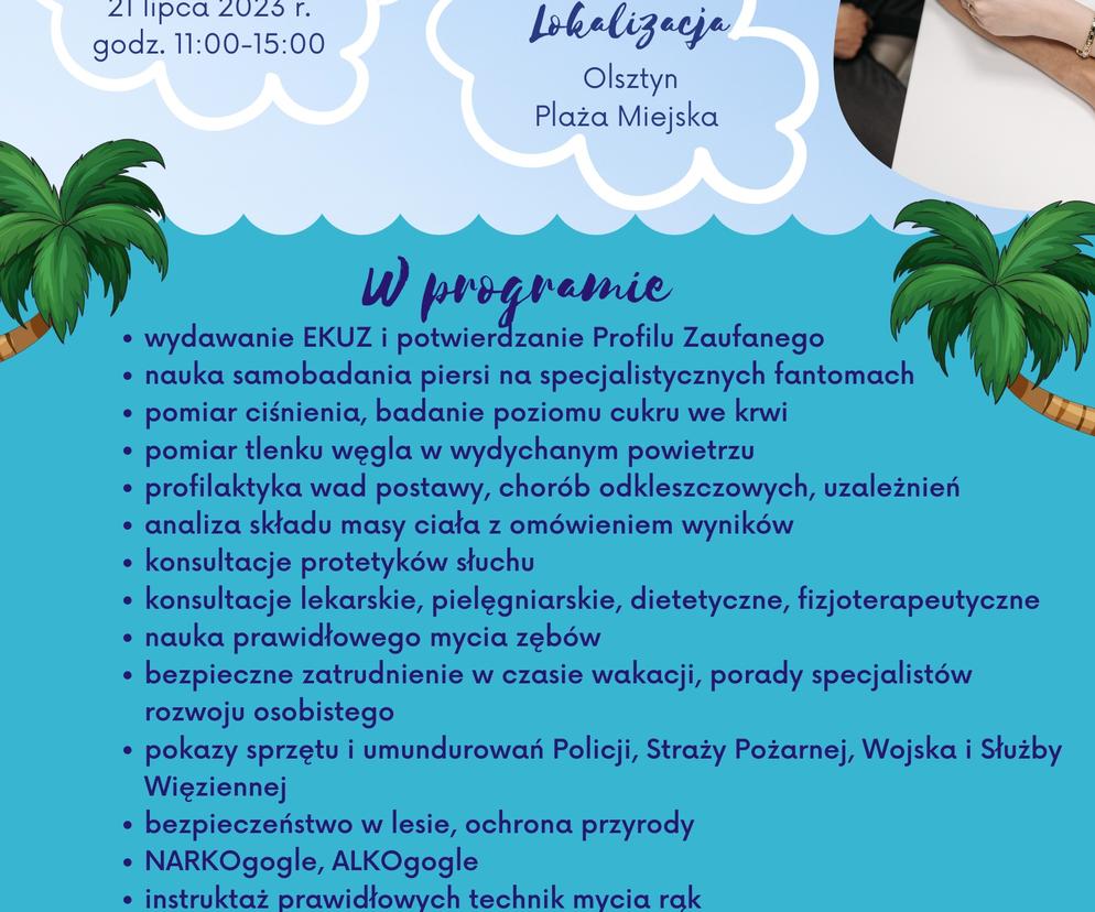 Zdrowe i bezpieczne wakacje – akcja profilaktyczna NFZ na plaży miejskiej!