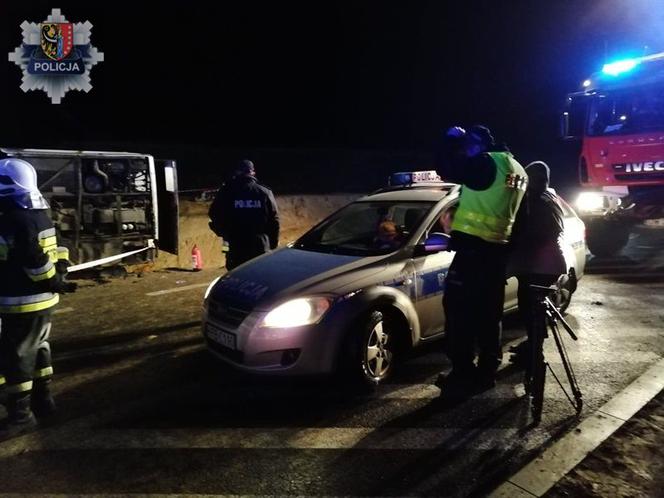 Wypadek autokaru na S3 koło Polkowic, 6.12.2018