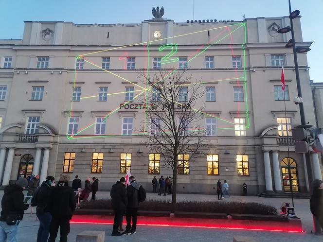 Marsz Pamięci Żołneirzy Wyklętych w Lublinie. Wcześniej odbył się laserowy pokaz