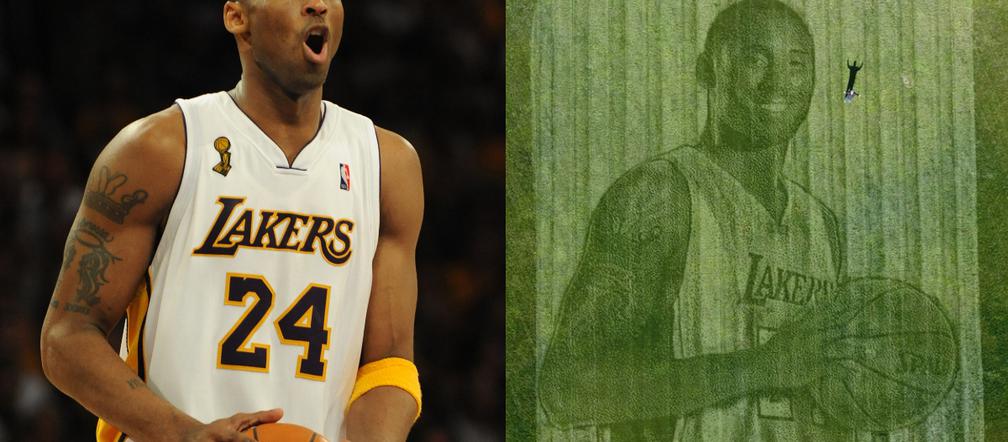 Kobe Bryant - portret na trawniku