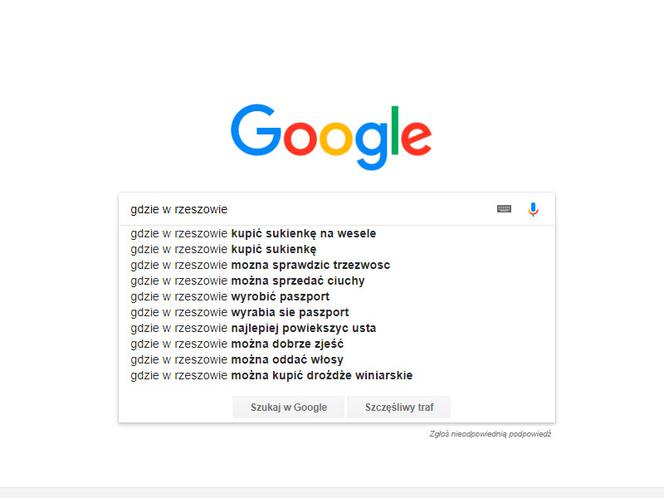 Rzeszów w Google