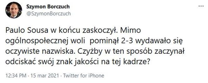 Reakcja internautów na powołania Sousy
