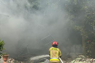 Pożar i zawalenie budynku w Dąbrowie Górniczej