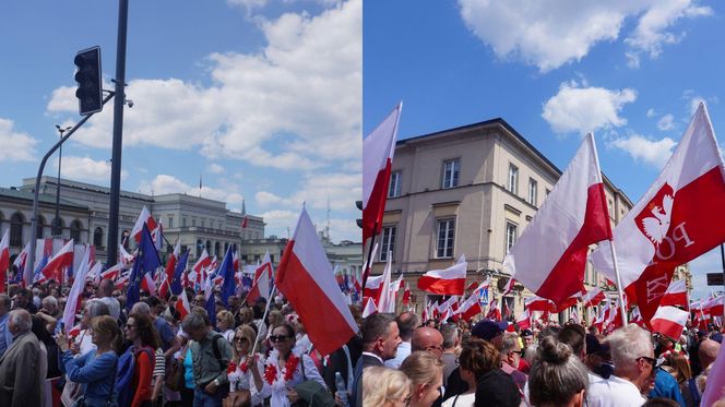 Dwa marsze w Warszawie - KO i PiS 25.05.2025