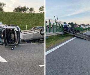 Wypadek lawety na A1 w kierunku Katowic. Auta do kasacji