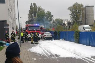 Pożar aut w garażu podziemnym przy ul.Górczewskiej w Warszawie