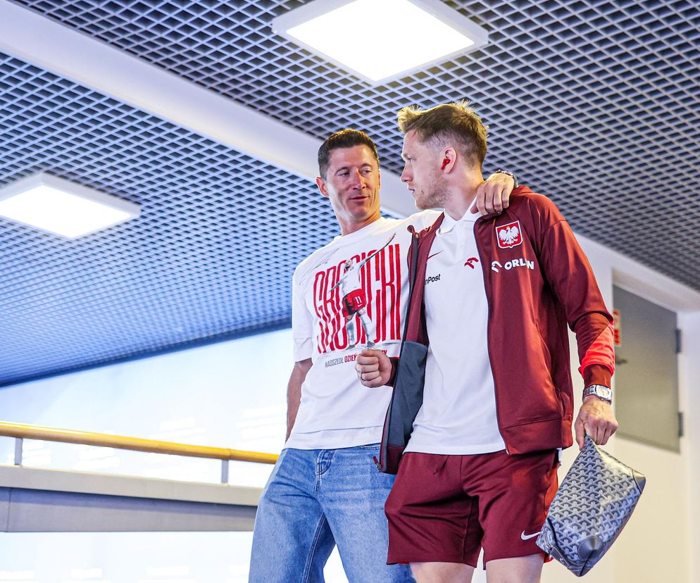 Robert Lewandowski na meczu Polska - Mołdawia