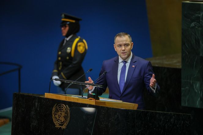 Prezydent RP Karol Nawrocki podczas 80. sesji ONZ w USA