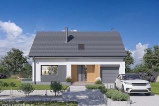 Projekt domu do 140 m² z poddaszem. Projekt domu z 6 pokojami i jednostanowiskowym garażem