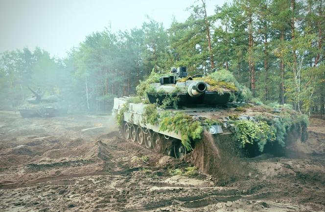 Leopard 2A5 1. Warszawskiej Brygady Pancernej na ćwiczeniach