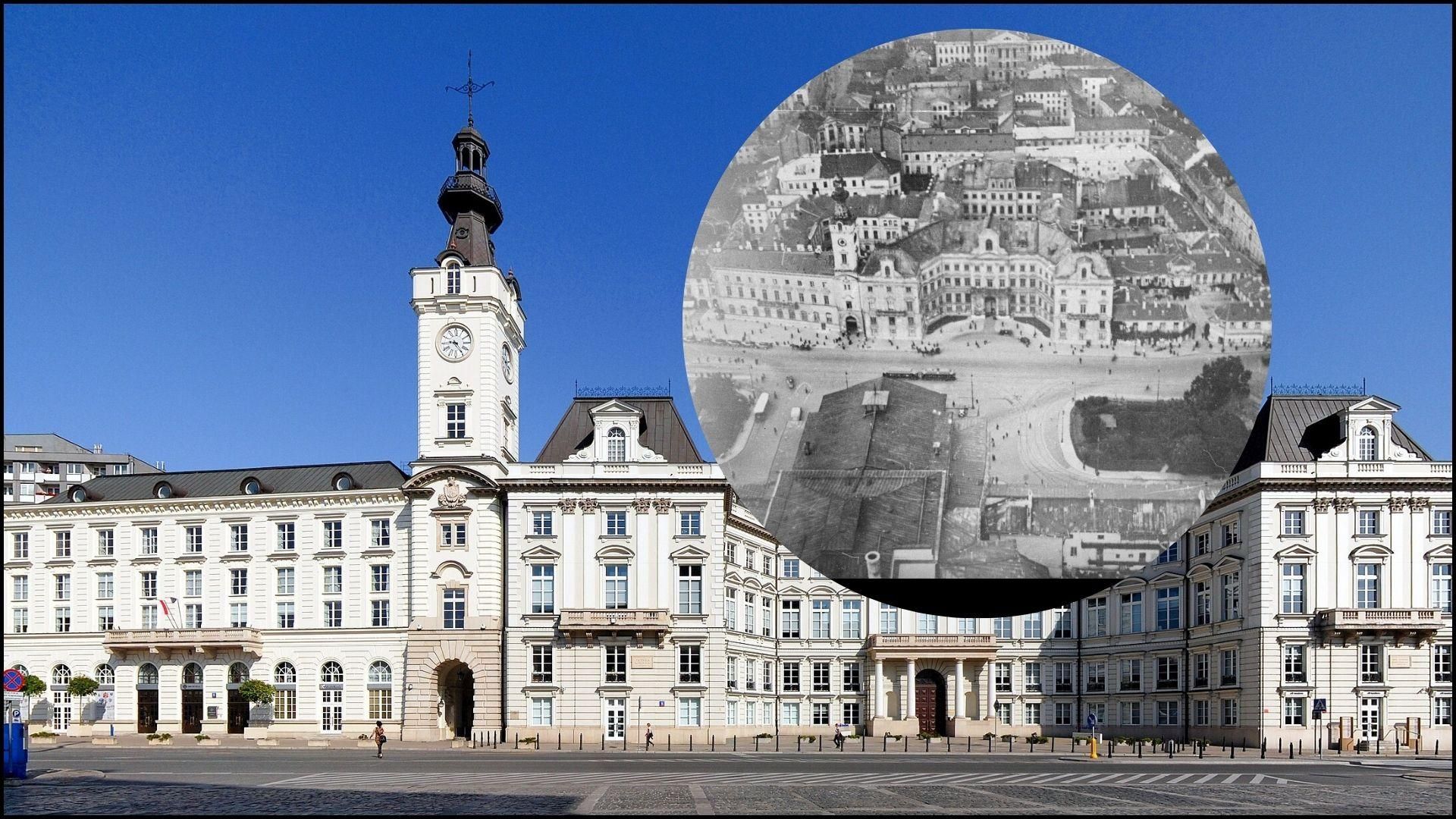 Pałac Jabłonowskich po rekonstrukcji i zniszczony