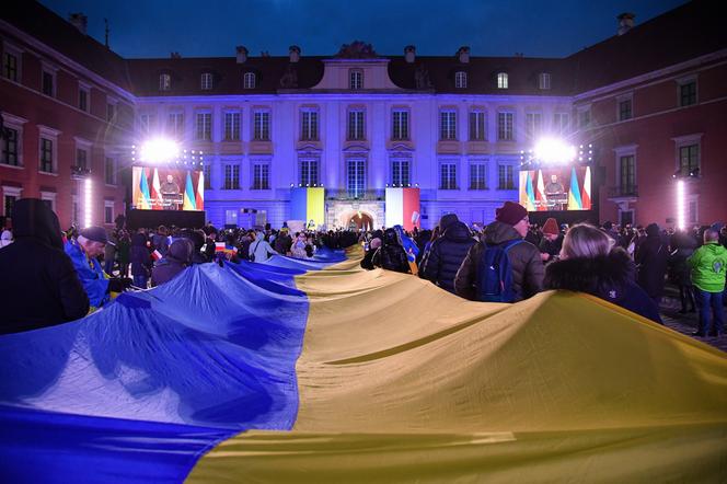 Wystąpienie Wołodymyra Zełenskiego na Zamku Królewskim w Warszawie