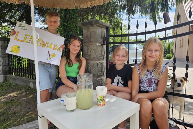 Dzieci sprzedają lemoniadę w wakacje [GALERIA]
