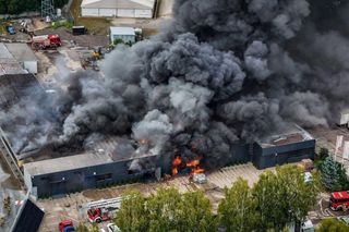 Mieszkańcy woj. śląskiego otrzymali alert w związku z pożarem