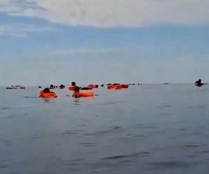 Pożar promu wycieczkowego. Ludzie skakali do wody, wszystko się nagrało! Pomocy, płoniemy na morzu