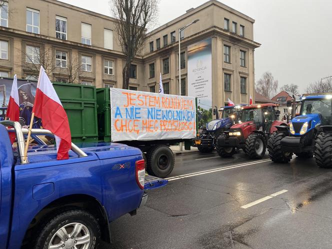 Strajk rolników w centrum Zielonej Góry. Przedsiębiorcy wyjechali na ulice 