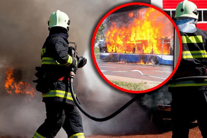 Pożar autobusu miejskiego w Krakowie. Pasażerowie uciekli w popłochu [ZDJĘCIA].