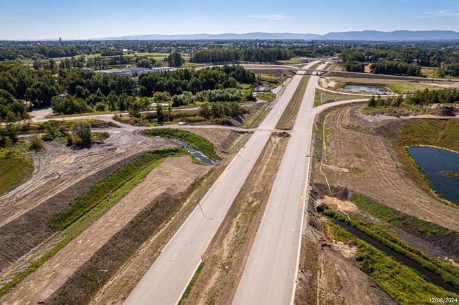 Plac budowy S1 Oświęcim - Dankowice w sierpniu 2024