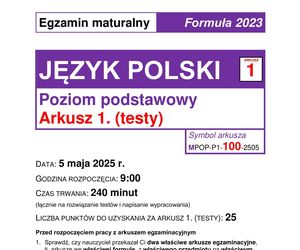 Matura 2025 POLSKI - ARKUSZE CKE 5.05.2025, ODPOWIEDZI, ARKUSZ PDF DO POBRANIA