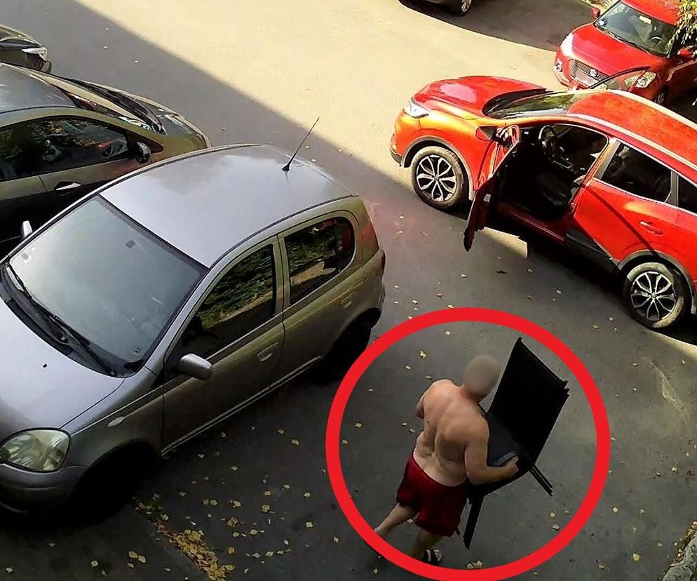 W biały dzień ukradł krzesła z restauracji. Potem wsiadł do auta i odjechał w siną dal