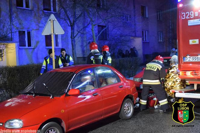 Pożar na ul. Sikorskiego w Luboniu