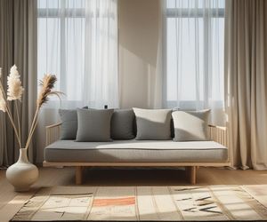 Wnętrze w stylu japandi wygenerowane przez AI w Canvie
