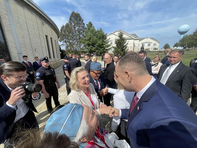 Karol Nawrocki z małżonką w USA. Tak przyjęto ich w Doleystown