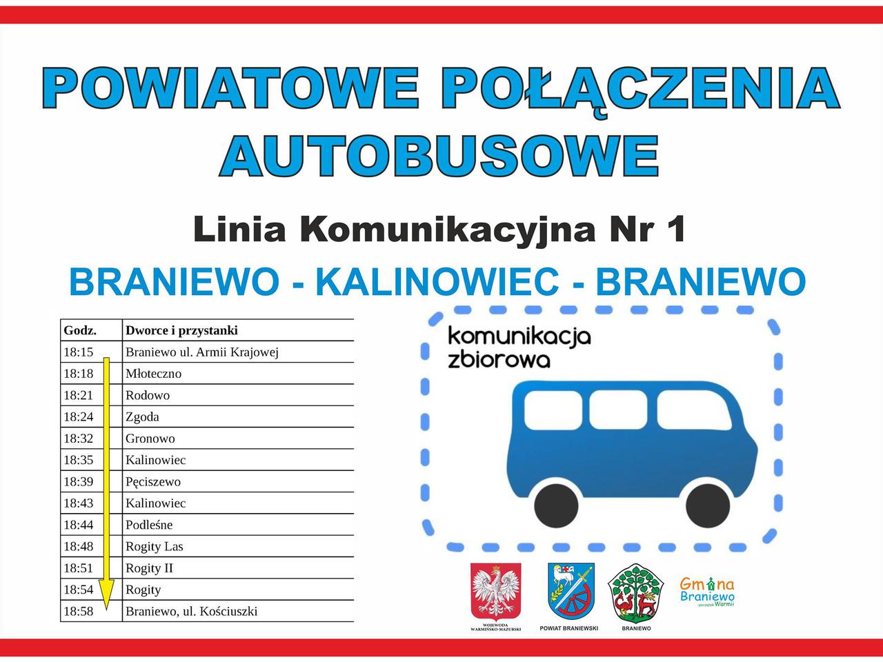 Nowe połączenia autobusowe w powiecie braniewskim 