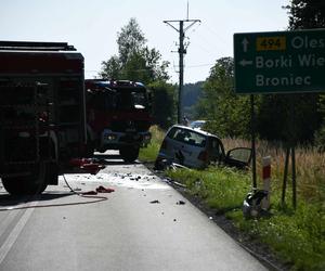 Wypadek pod Olesnem. Trzy osoby z pow. kłobuckiego poszkodowane