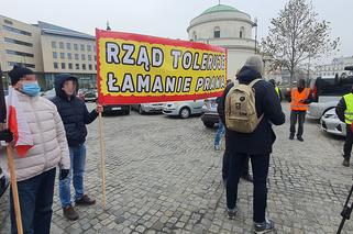 Protest taksówkarzy w Warszawie