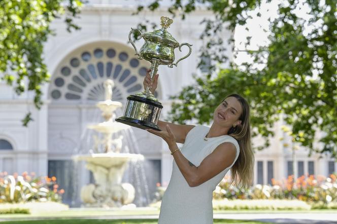 Aryna Sabalenka świętuje zwycięstwo w Australian Open