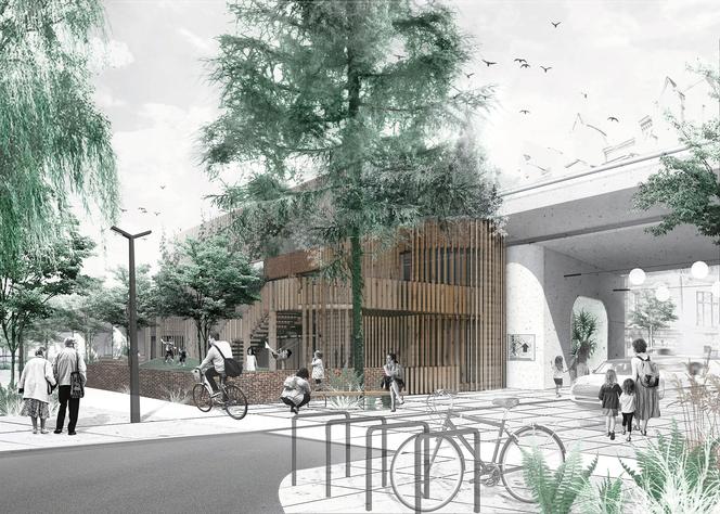 Nagrodzona praca konkursowa na zagospodarowanie przestrzeni pod estakadami w Krakowie