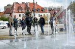 Rewitalizacja myślenickiego Rynku - pierwsze próby uruchomienia fontanny posadzkowej