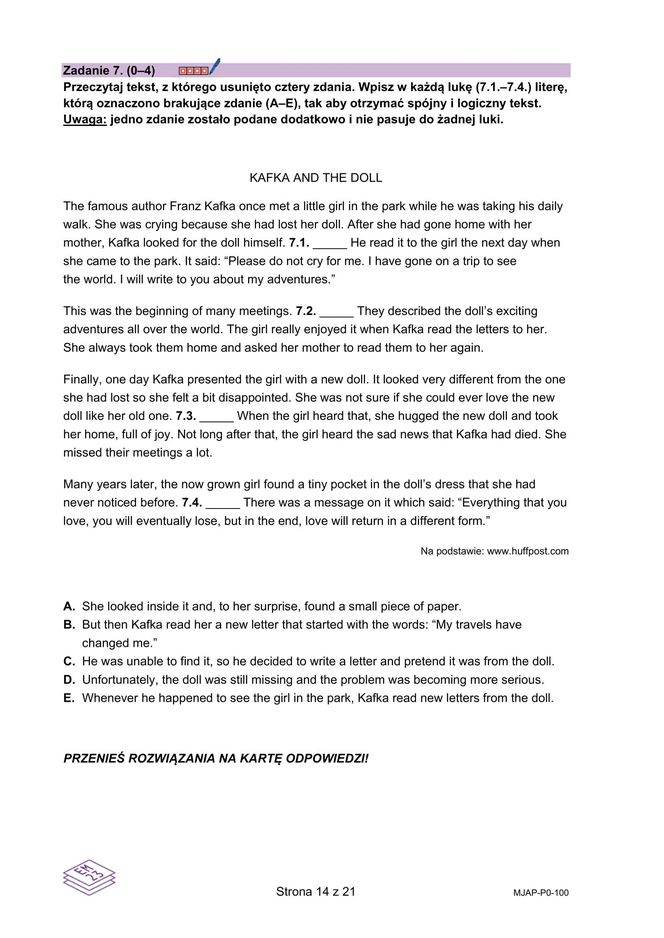 Matura 2025: angielski 7.05.2025. Arkusze CKE, poziom podstawowy [Formuła 2023]