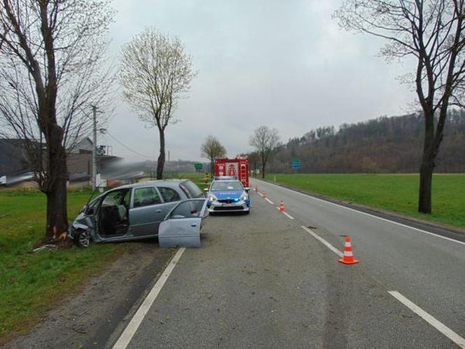 Uszew. Uderzył w drzewo na prostym odcinku drogi. Tragiczna śmierć kierowcy opla