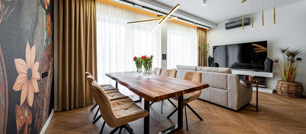 Apartament w stylu glamour inspirowany afrykańską przyrodą