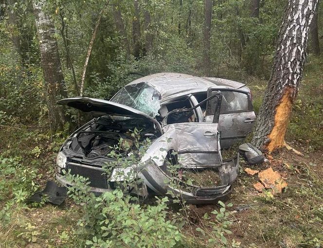Wieliczna: Auto wypadło z drogi, dwie osoby zabrane do szpitala