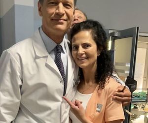 Na dobre i na złe na planie. Asia (Joanna Pach-Żbikowska), Falkowicz (Michał Żebrowski)