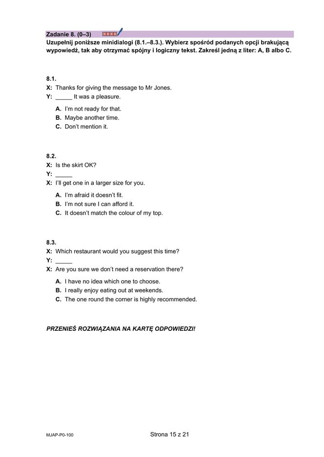 Matura 2025: angielski 7.05.2025. Arkusze CKE i odpowiedzi. Poziom podstawowy [Formuła 2023]