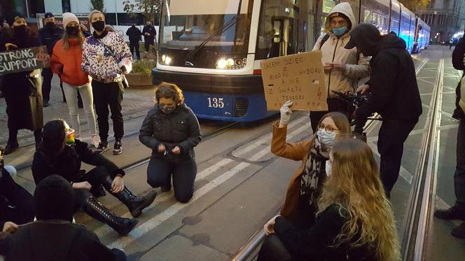 Protest na ul. Gdańskiej w Bydgoszczy