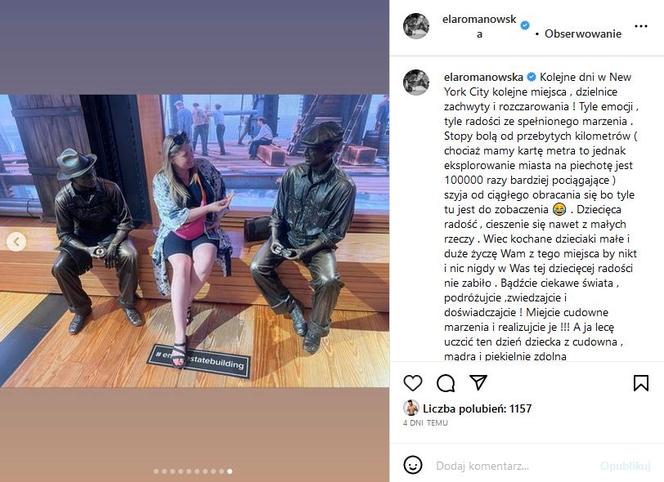Ela Romanowska świętuje urodziny w Nowym Jorku